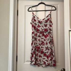 Whit Floral Sundress with Smocked Back